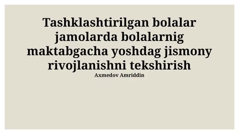Jismoniy rivojlanishni tekshirish 1