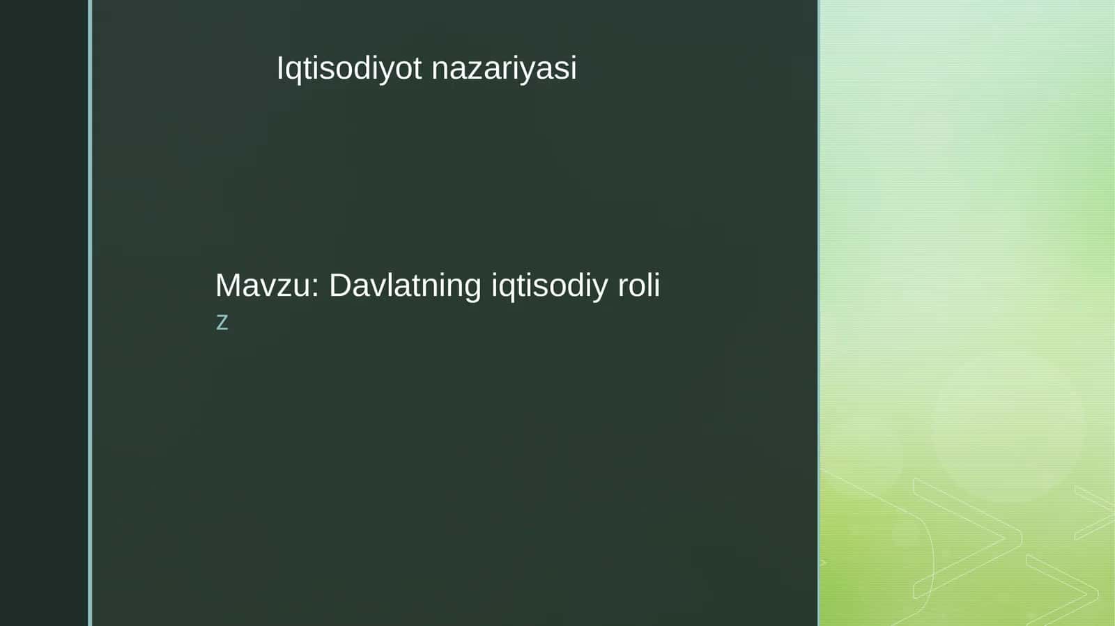 Davlatning iqtisodiy roli 1