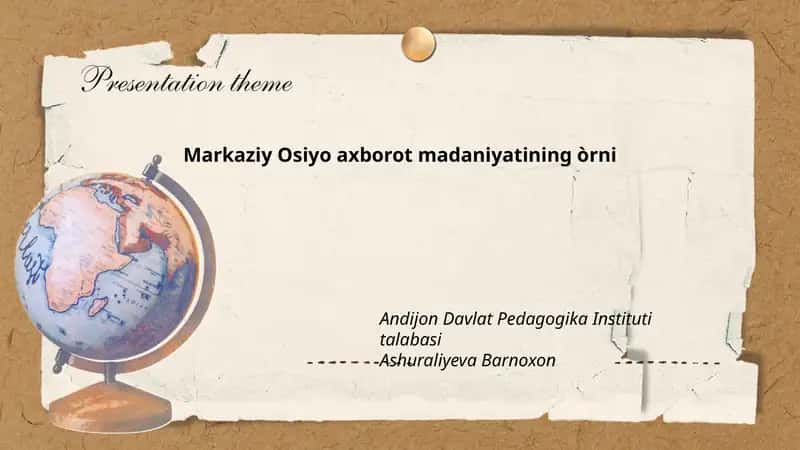 Markaziy Osiyo axborot madaniyatining òrni 1