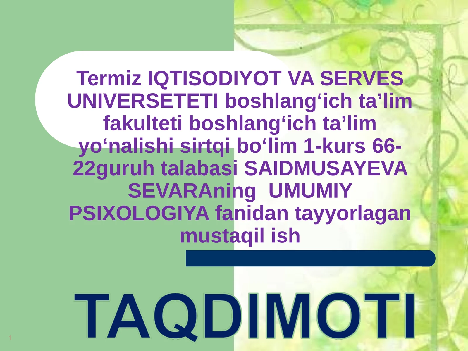 Umumiy psixologiya fanining ilmiy tadqiqot metodlari 1