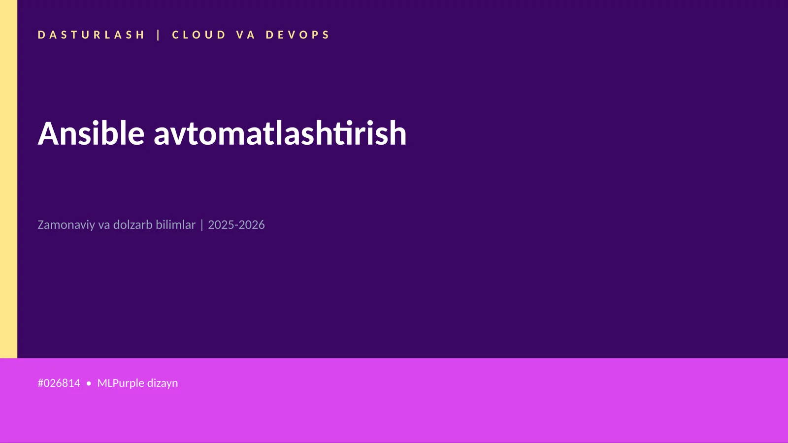 Ansible avtomatlashtirish 1