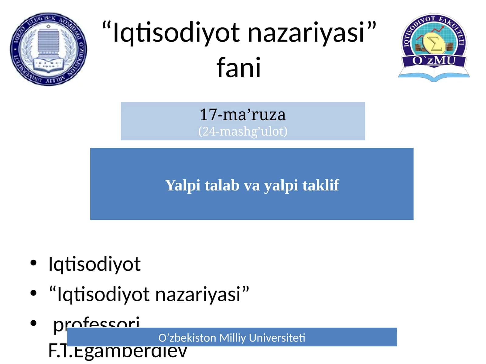 Iqtisodiyot nazariyasi 1
