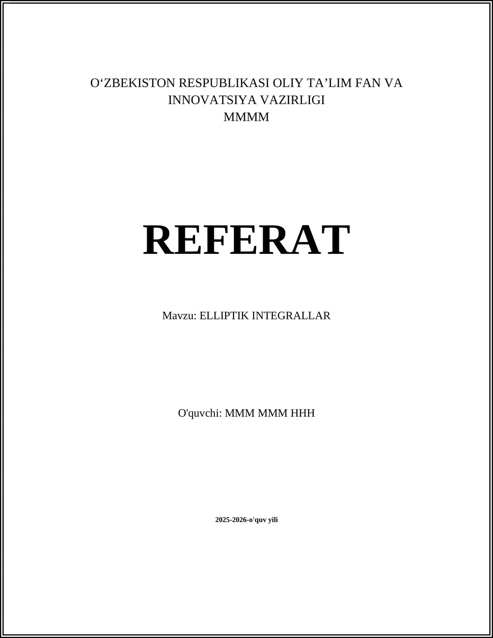 ELLIPTIK INTEGRALLAR 1