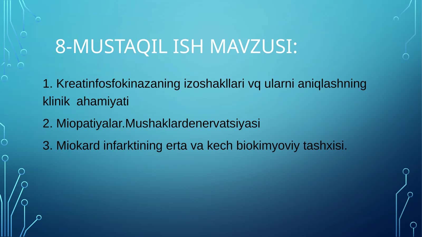 Kreatinfosfokinazaning izoshakllari vq ularni aniqlashning klinik  ahamiyati 1
