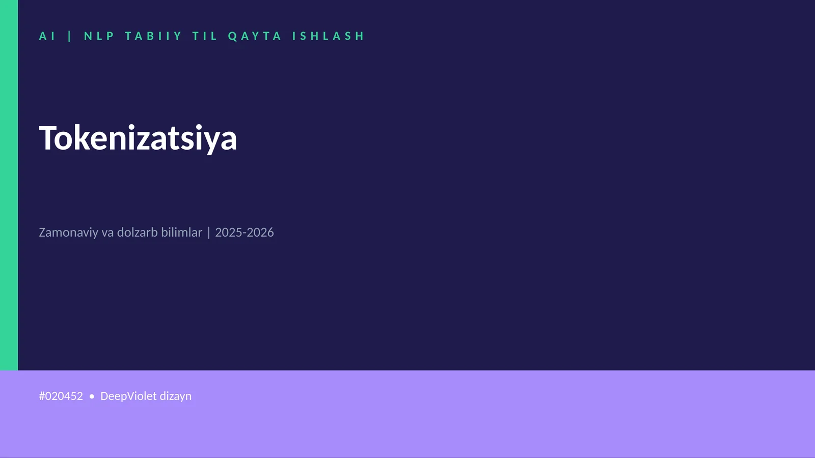 AI | NLP TABIIY TIL QAYTA ISHLASH 1