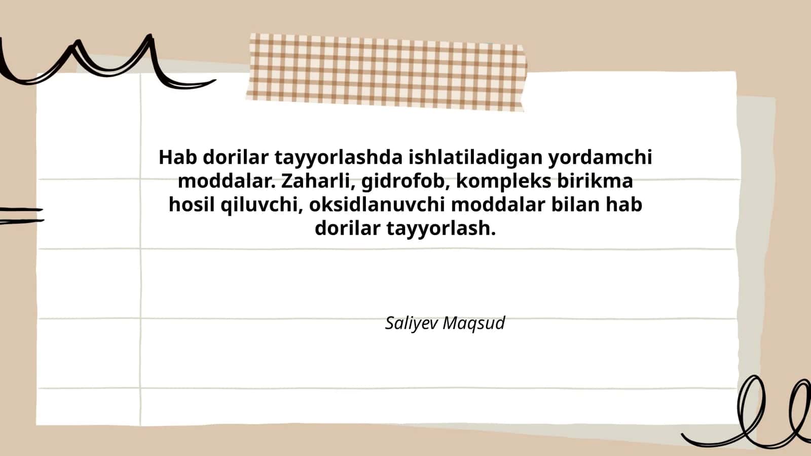 Hab dorilar tayyorlashda ishlatiladigan yordamchi moddalar 1
