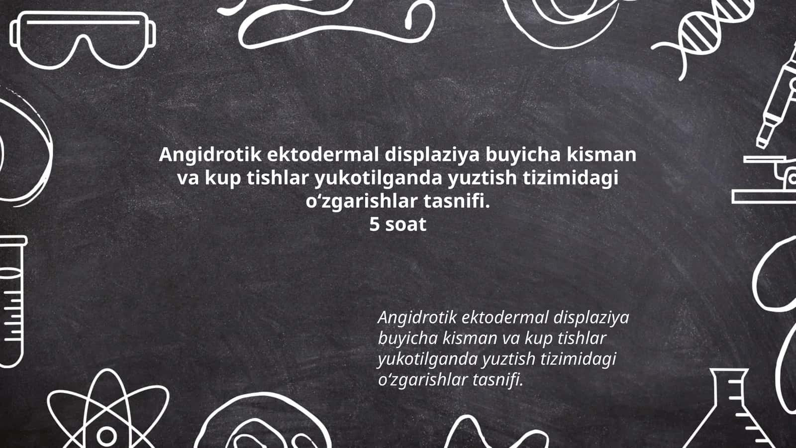Angidrotik ektodermal displaziya buyicha kisman va kup tishlar yukotilganda yuztish tizimidagi o‘zgarishlar tasnifi 1