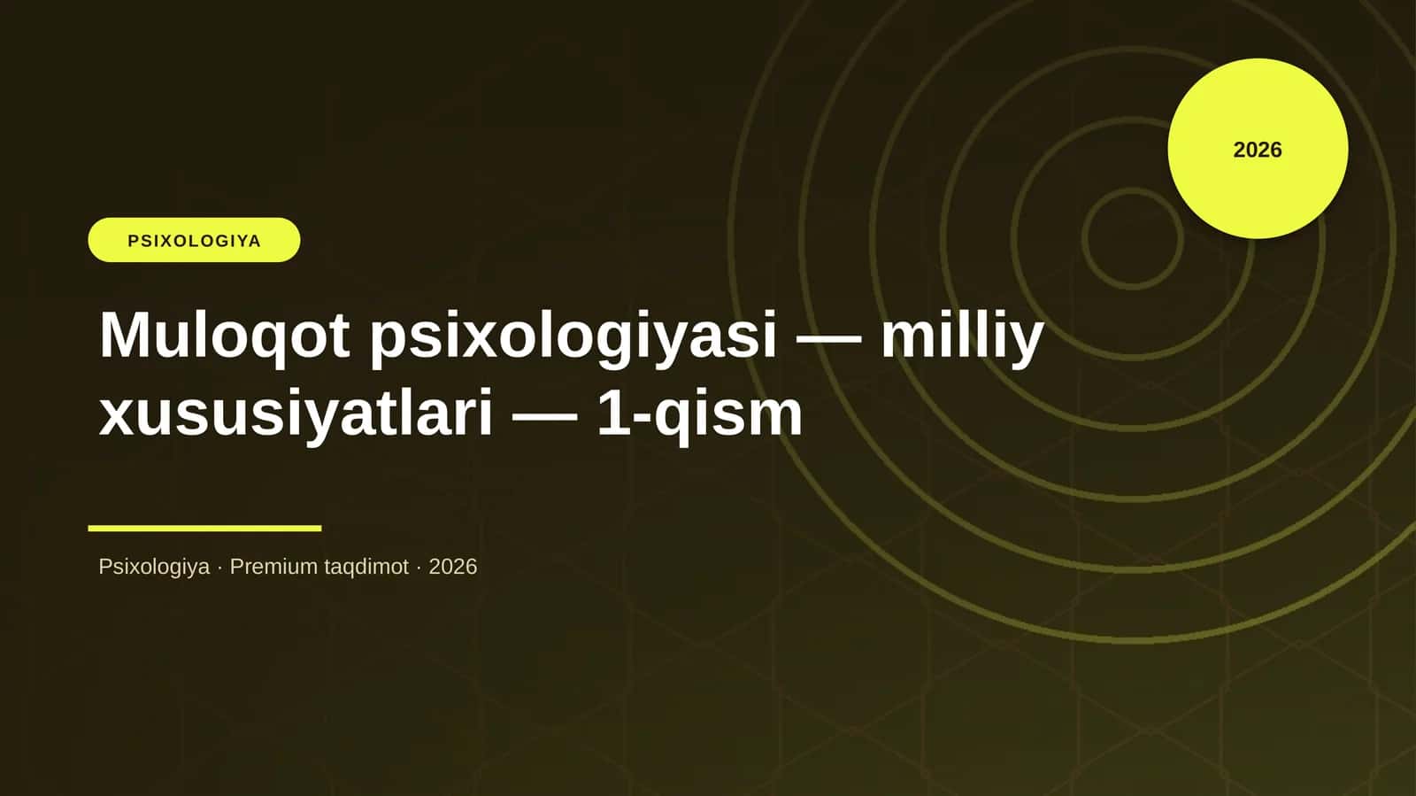 Muloqot psixologiyasi — milliy xususiyatlari — 1-qism 1