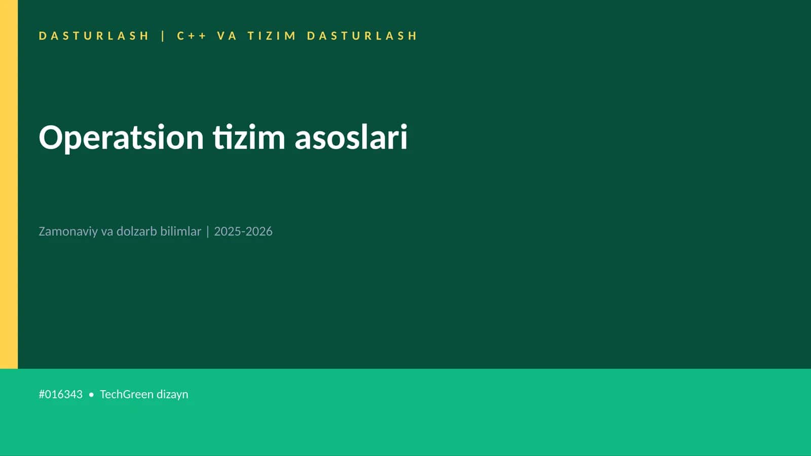 Operatsion tizim asoslari 1