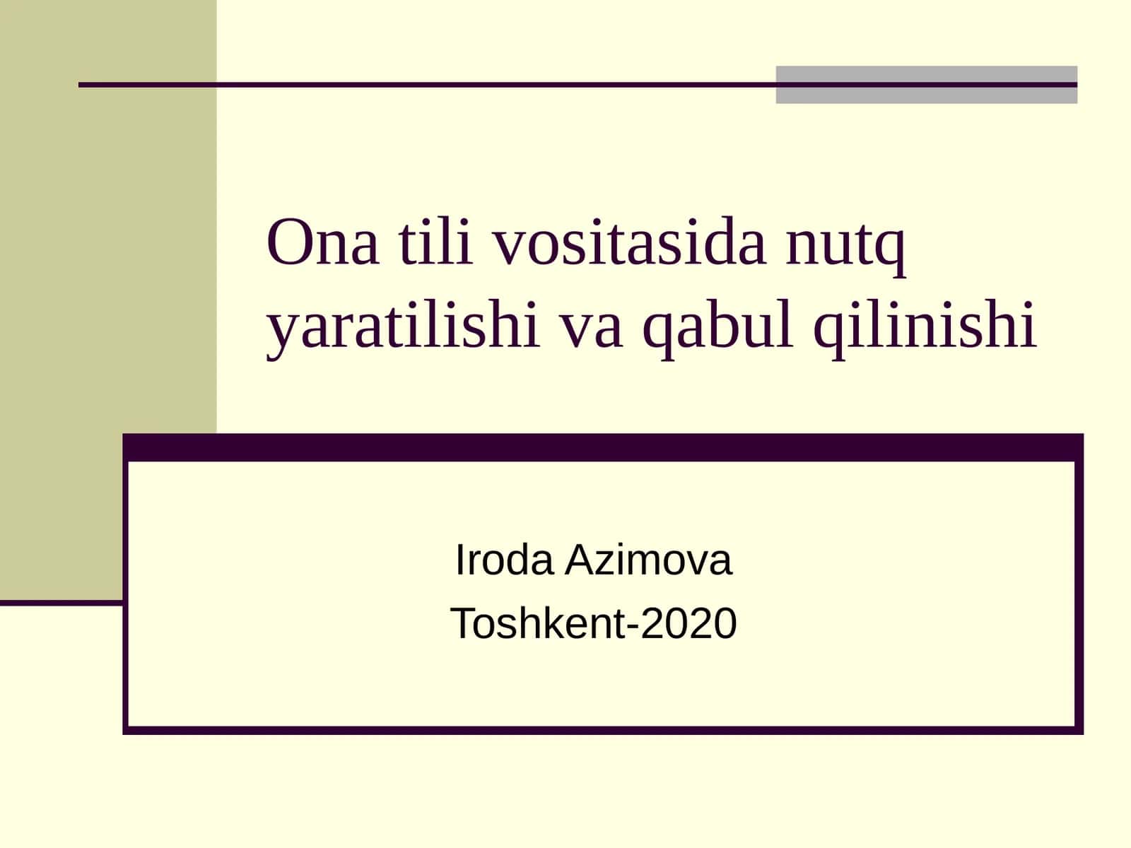 Nutq yaratilishi va qabul qilinishi 1