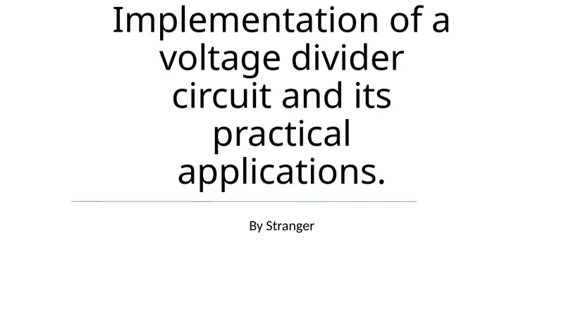 Voltage Divider Circuit 1