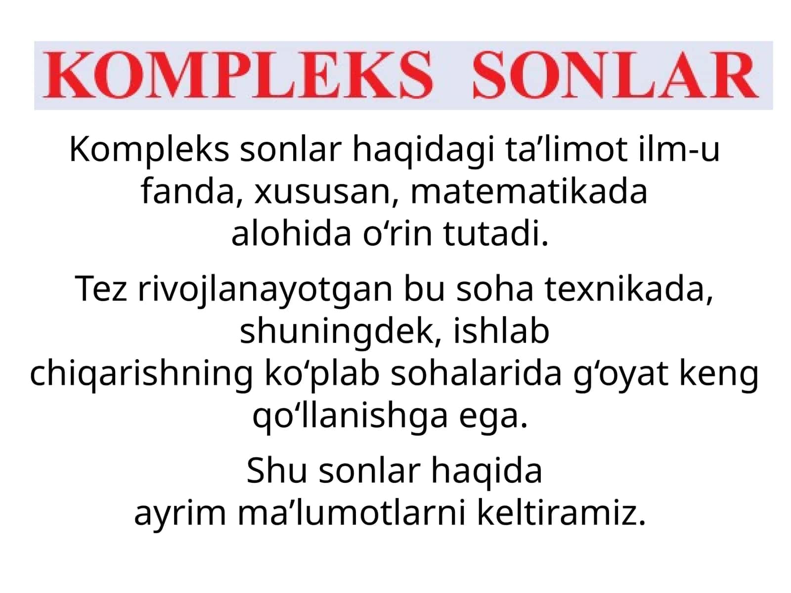 Matematikada algebra tushunchalari 1