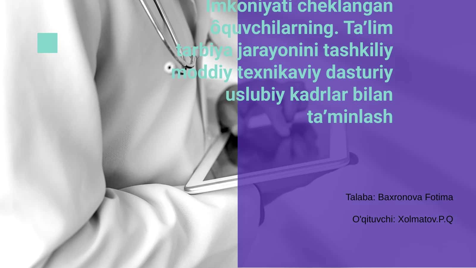 Imkoniyati Cheklangan O'quvchilar Uchun Taʼlim 1