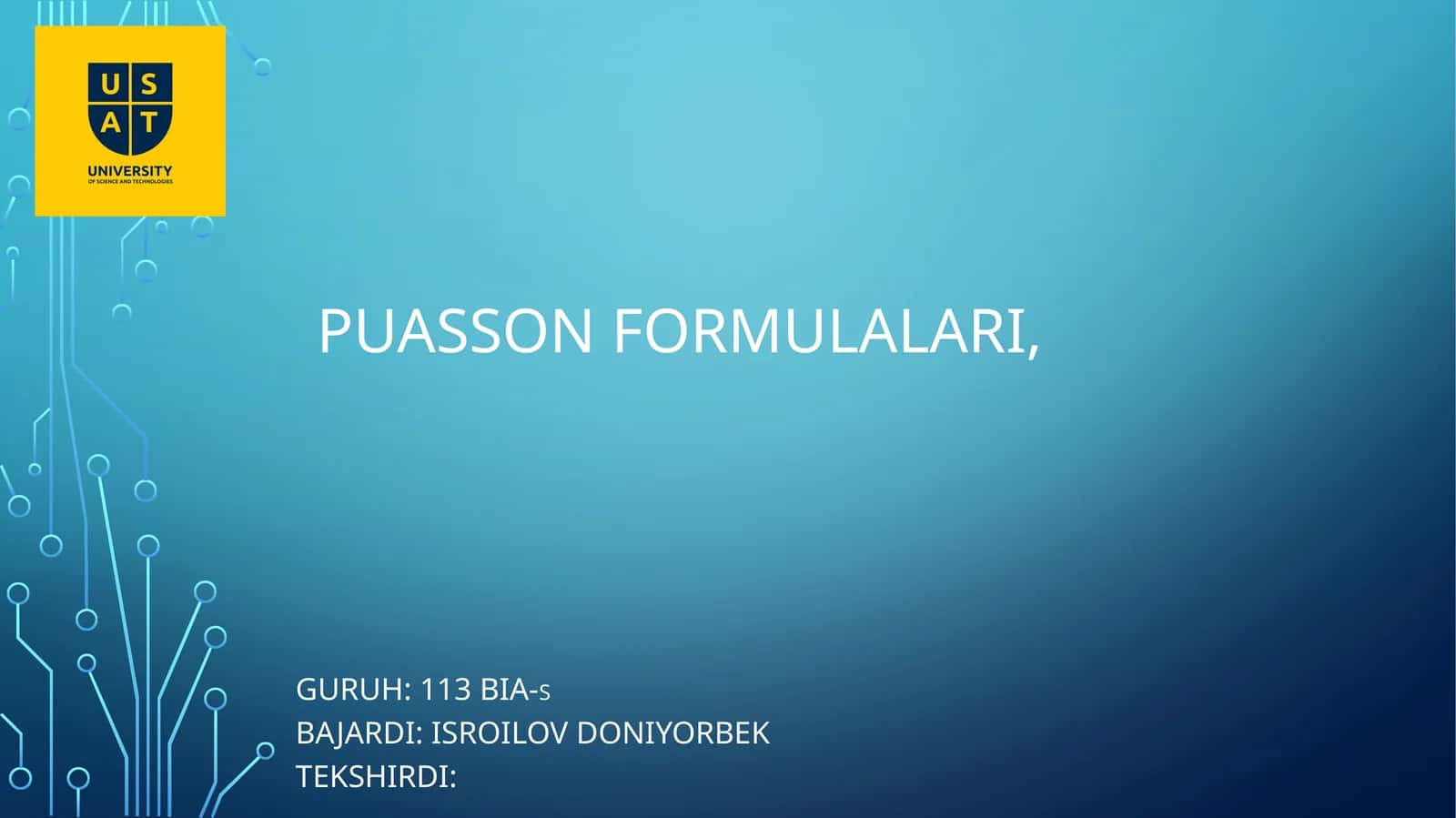 Puasson formulalari 1