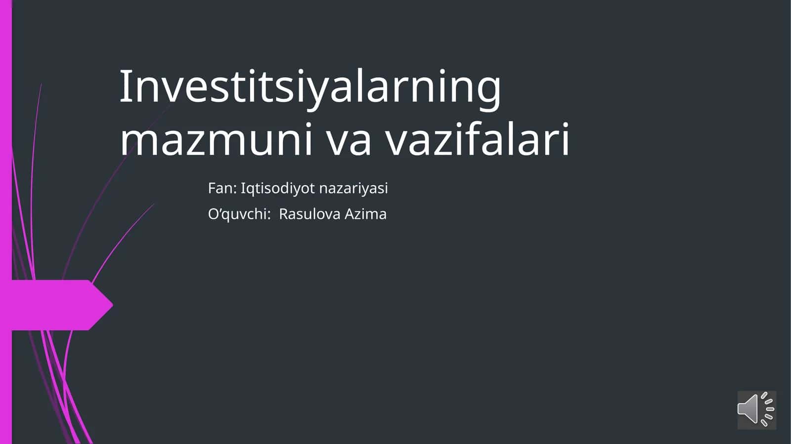 Investitsiyalarning mazmuni va vazifalari 1