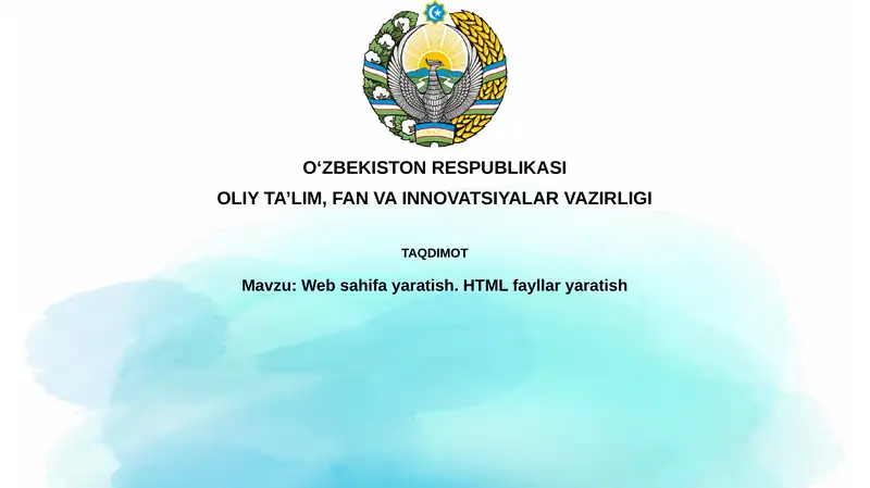 HTML fayllari yaratish 1
