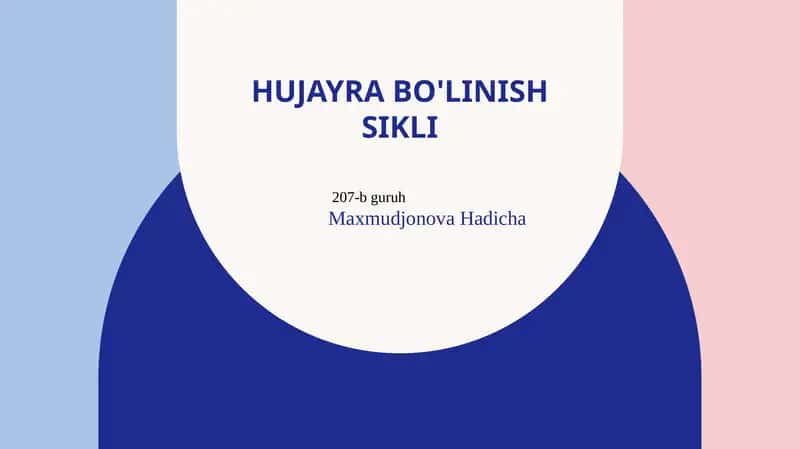 Hujayrabo'linishsikli 1