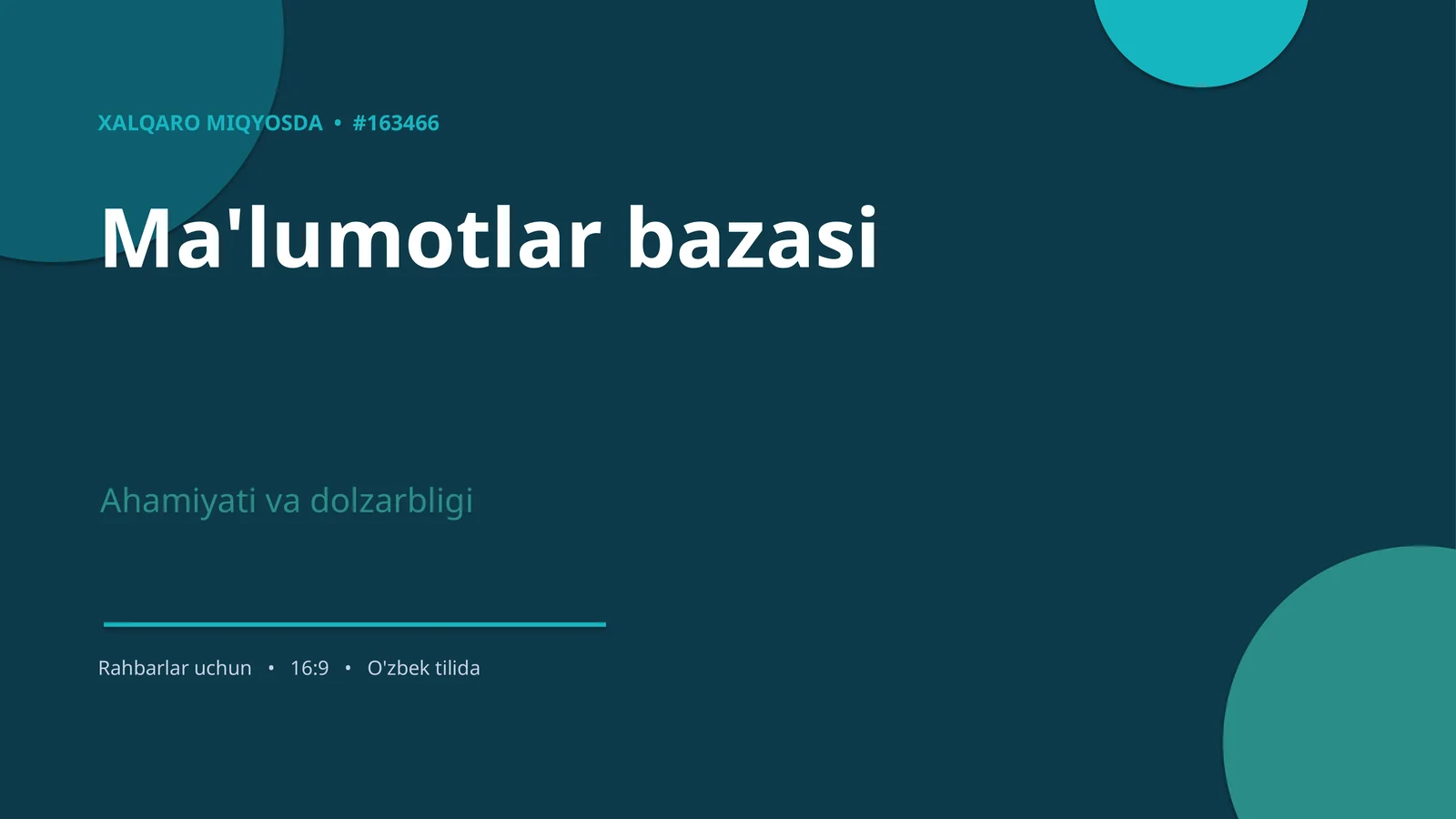 Ma'lumotlar Bazasi 1