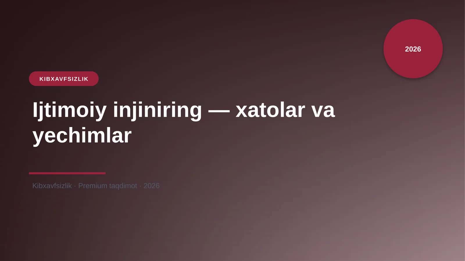 Ijtimoiy injiniring — xatolar va yechimlar 1
