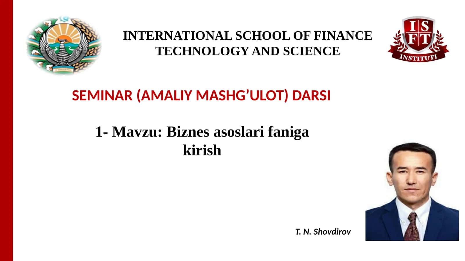 Biznes asoslari faniga kirish 1