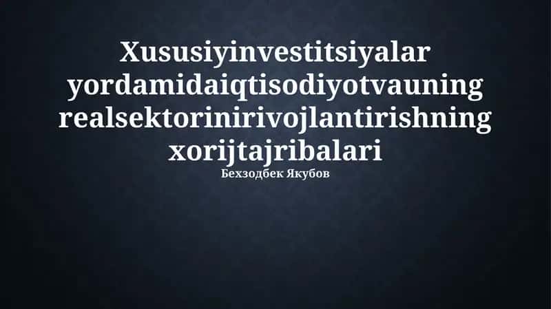 Investitsiya jalb qilishning samarali usullari 1