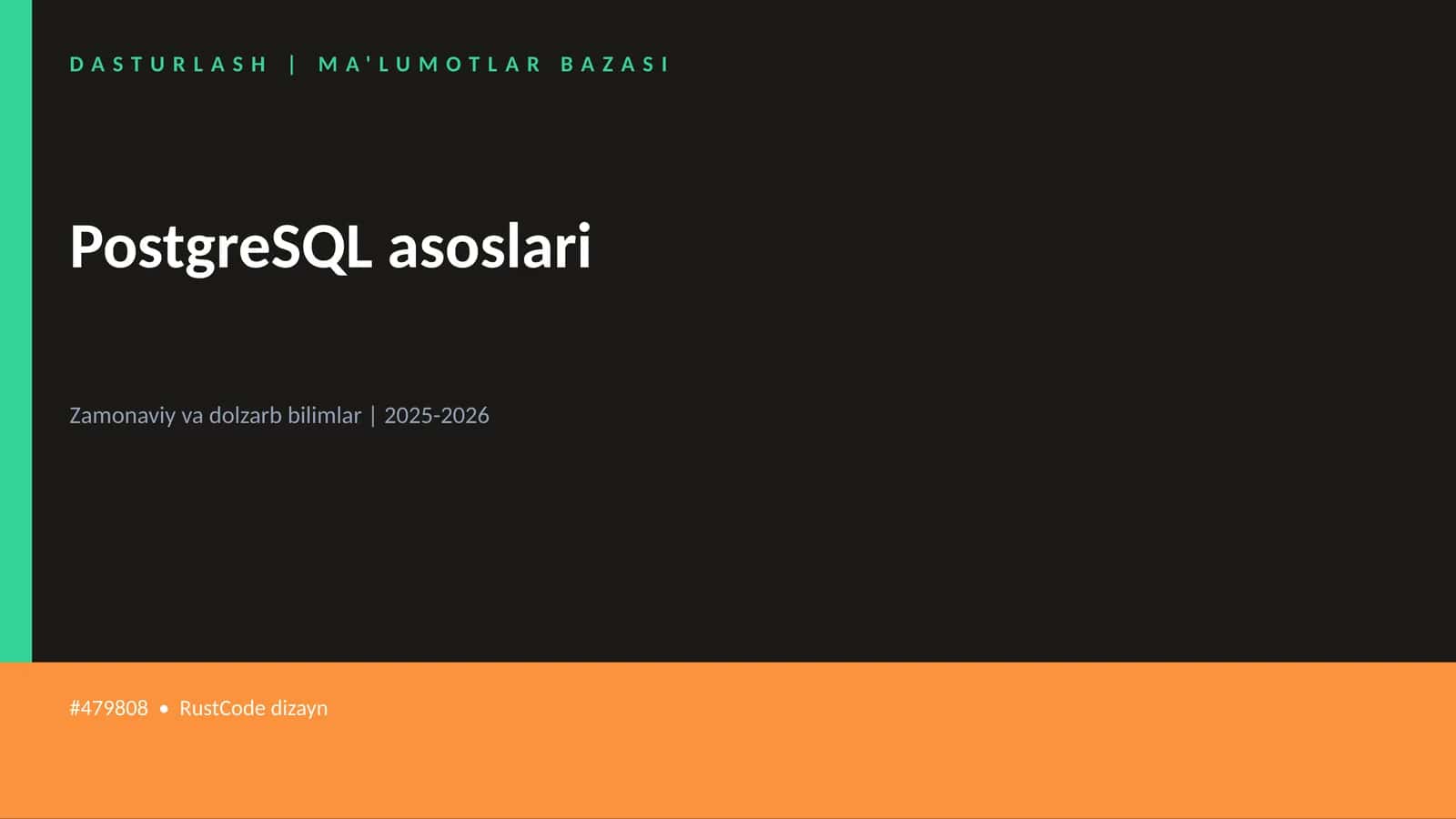 PostgreSQL asoslari 1
