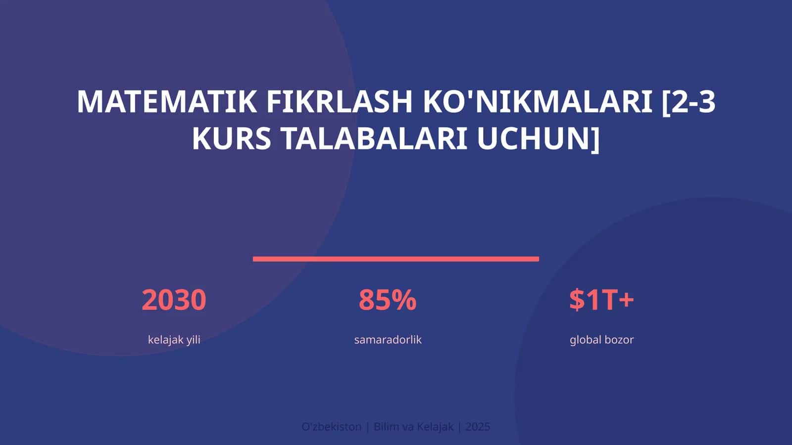 Matematik fikrlash ko'nikmalari [2-3 kurs talabalari uchun] 1
