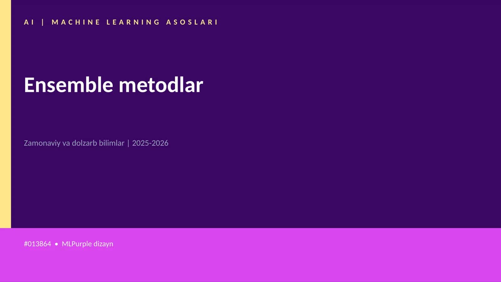 AI | MACHINE LEARNING ASOSLARI 1