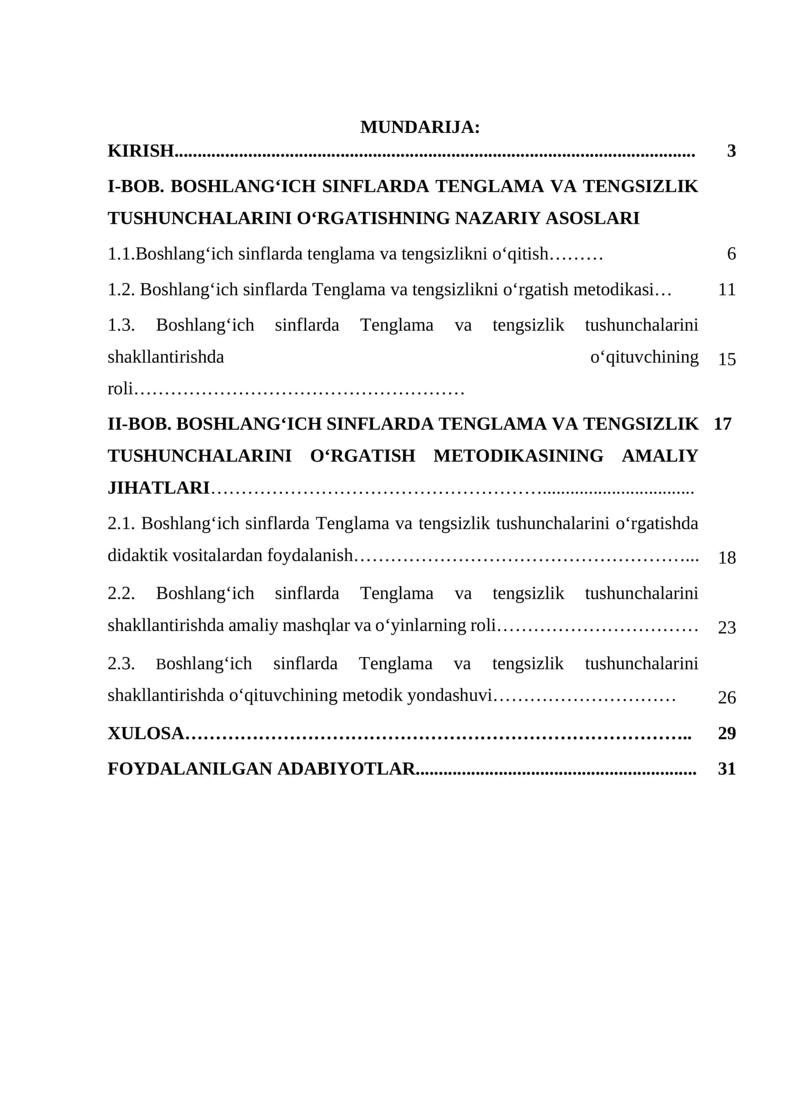 Boshlang‘ich sinflarda Tenglama va tengsizlik tushunchalarini o‘rgatish metodikasi 1