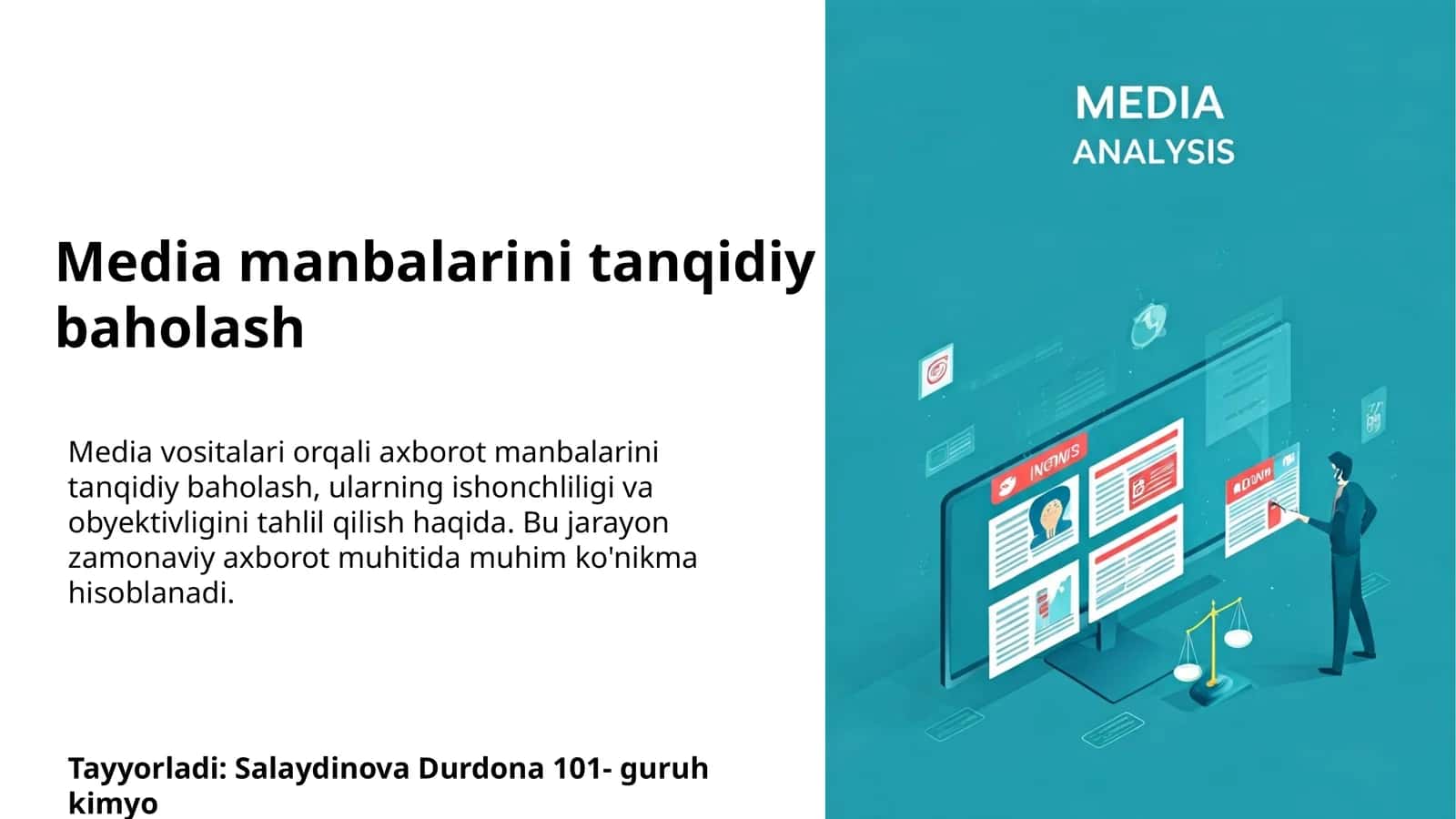 Media manbalarini tanqidiy baholash 1
