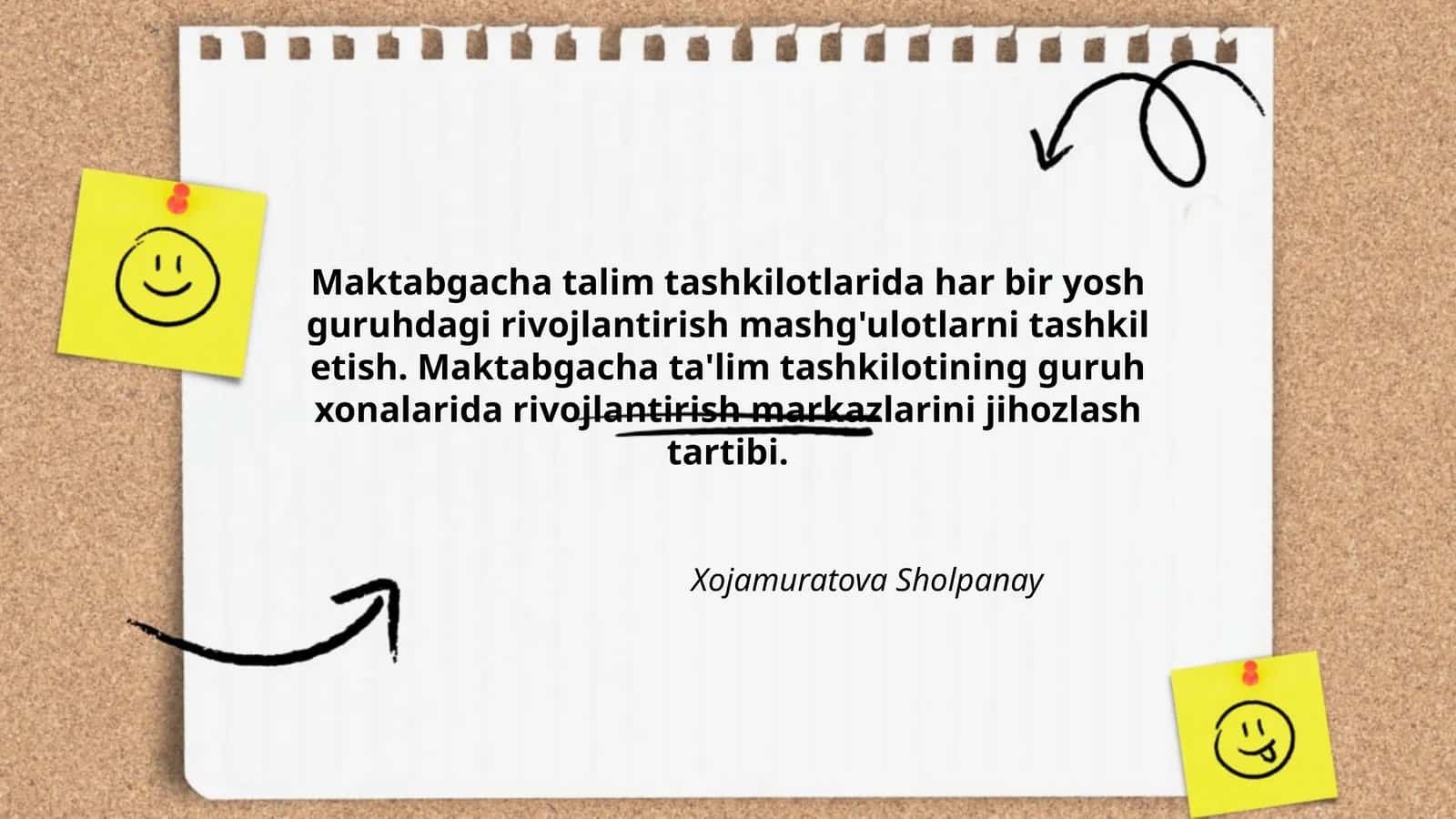 Rivojlantirish mashg'ulotlarni tashkil etish 1