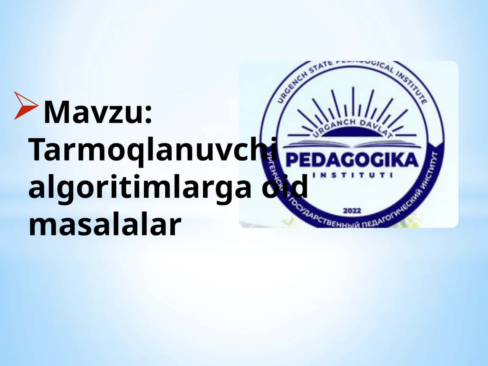 Tarmoqlanuvchi algoritimlarga oid masalalar 1