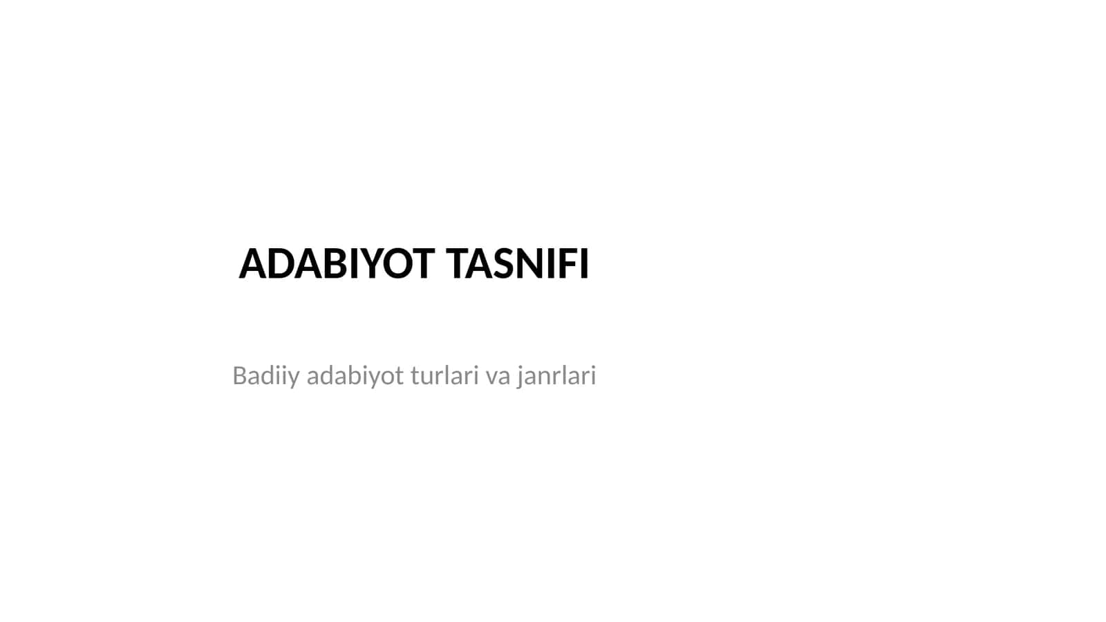 ADABIYOT TASNIFI 1