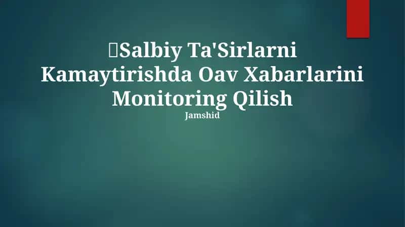 OAV Xabarlarini Monitoring Qilish 1