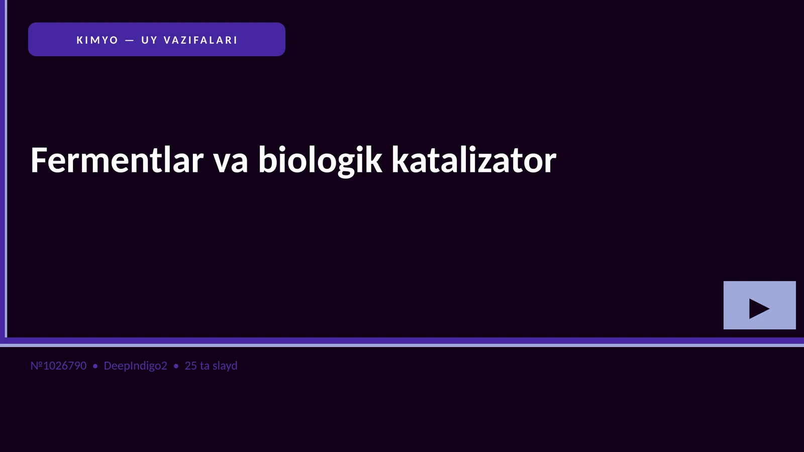 KIMYO — UY VAZIFALARI 1