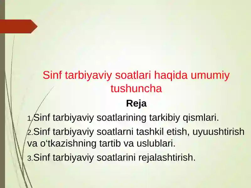 Sinf tarbiyaviy soatlari