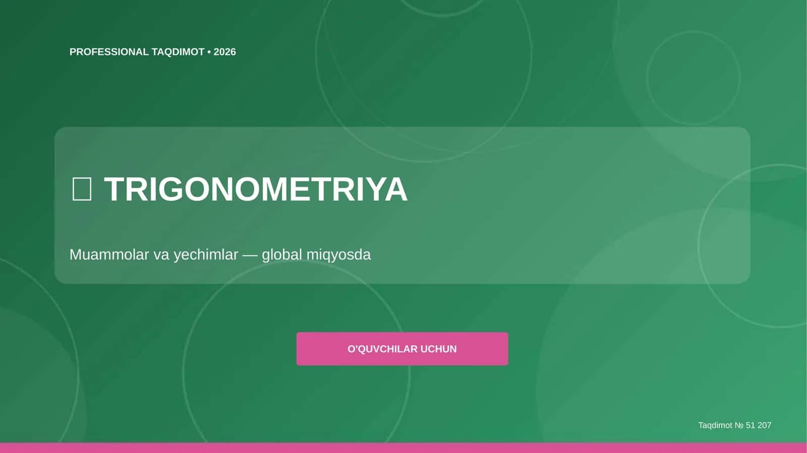 Trigonometriya: muammolar va yechimlar 1