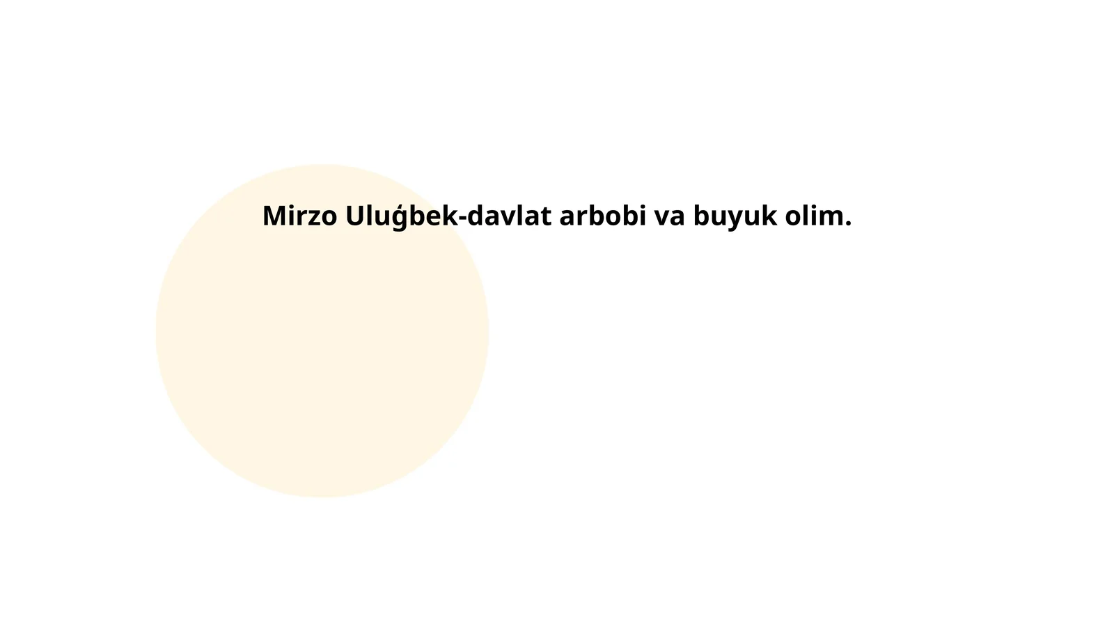 Mirzo Ulug'bek 1