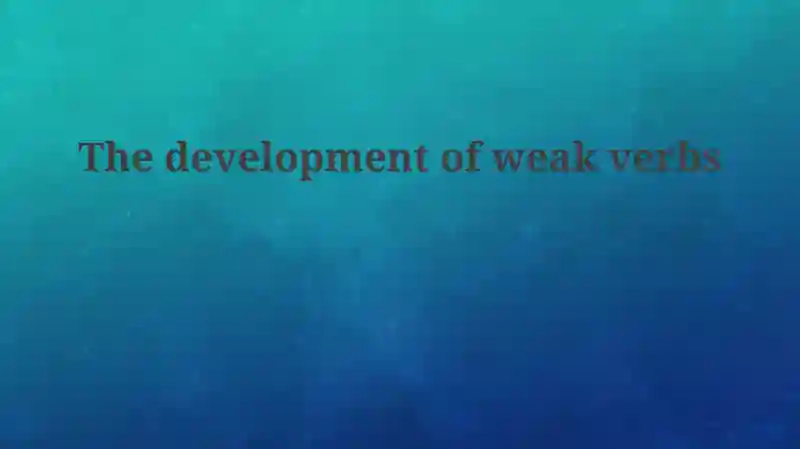 The development of weak verbs