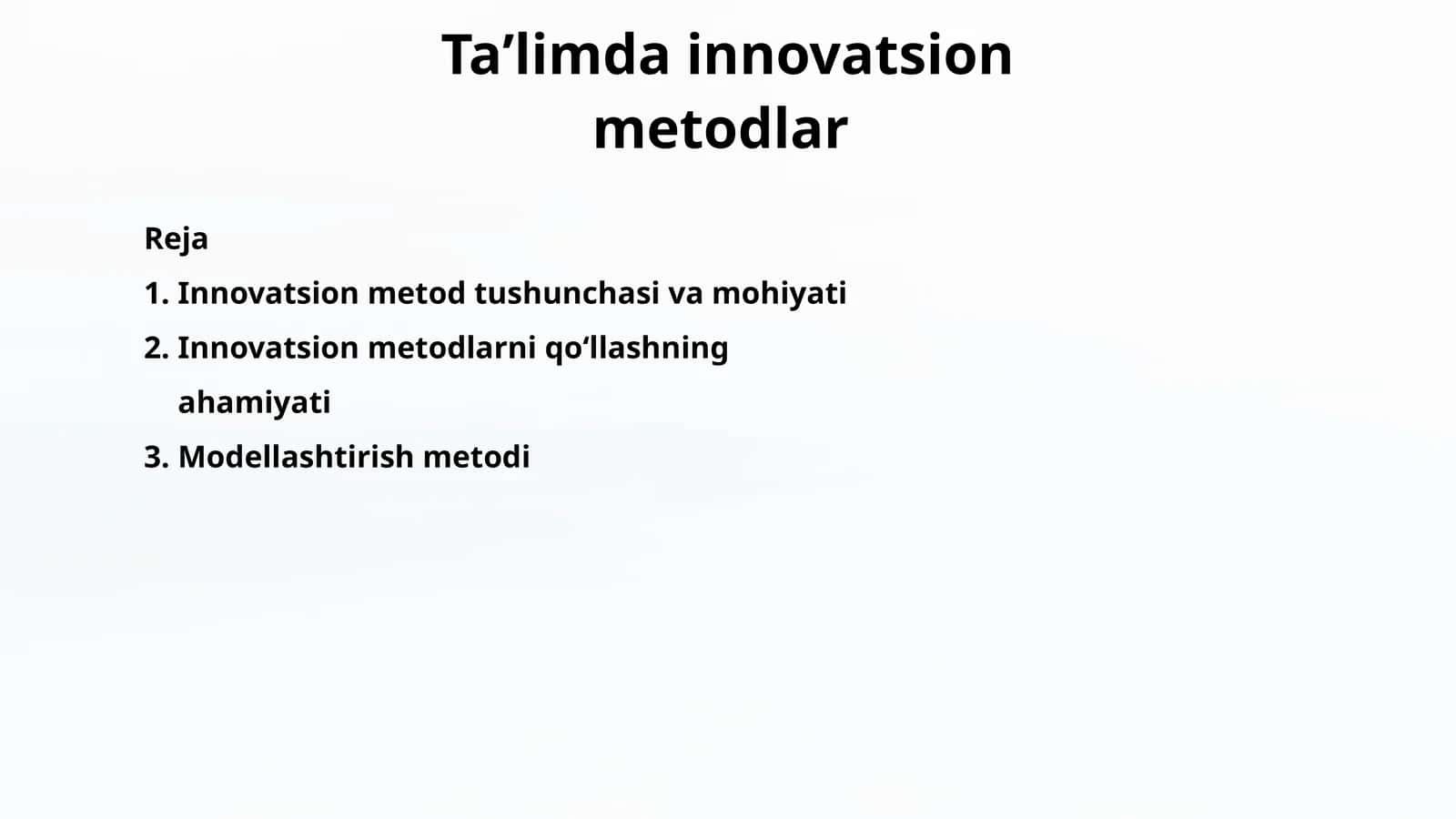 Taʼlimda innovatsion metodlar 1