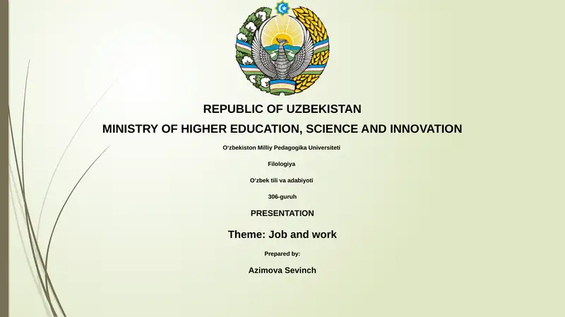 Job and Work 1