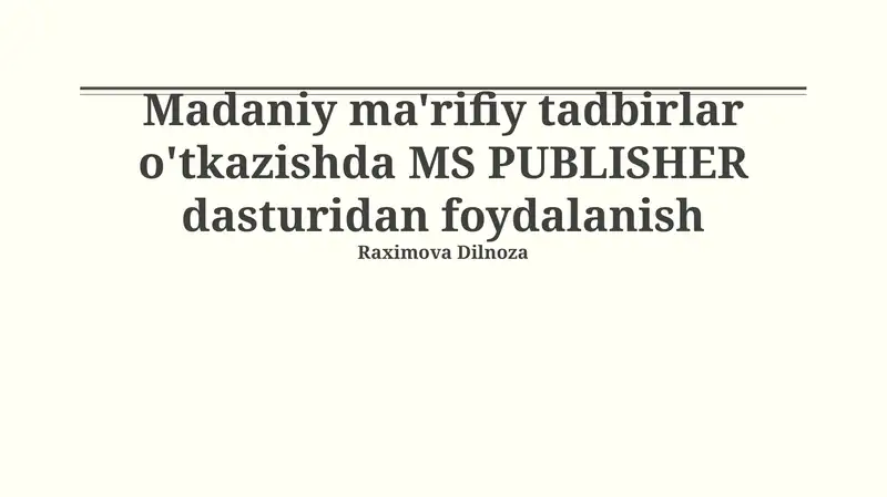 MS PUBLISHER dasturi 1