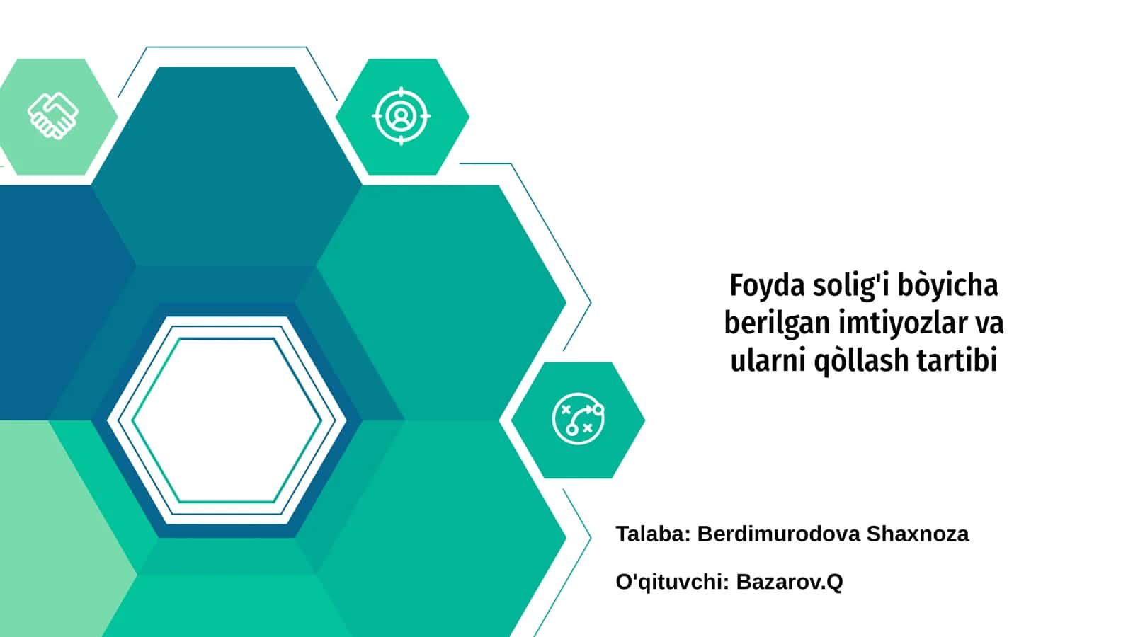 Foyda solig'i bòyicha berilgan imtiyozlar va ularni qòllash tartibi 1