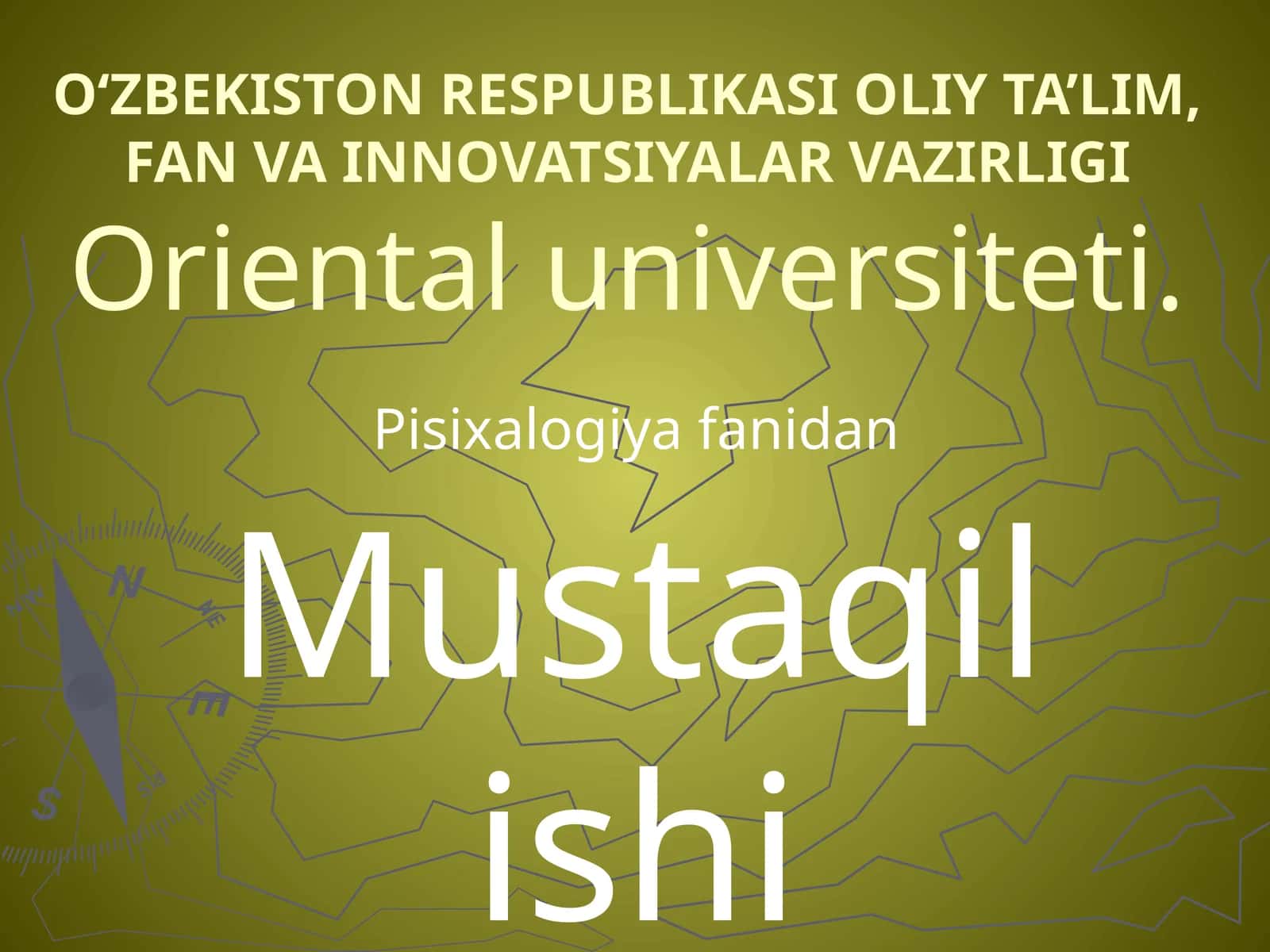 Pisixalogiya fanidan Mustaqil ishi 1