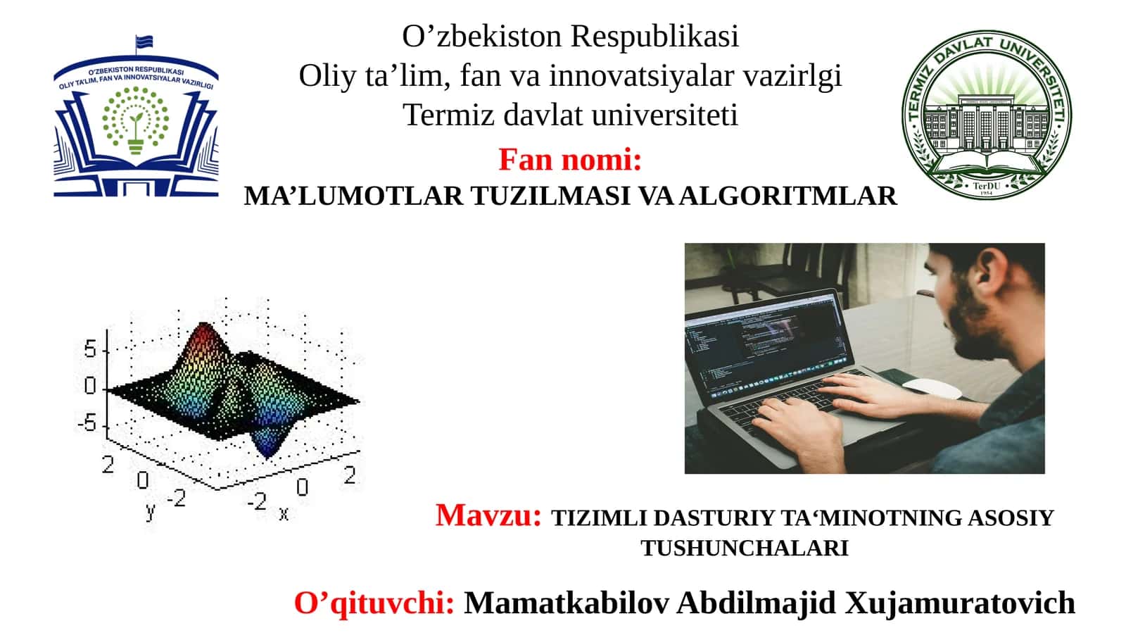 TIZIMLI DASTURIY TA‘MINOTNING ASOSIY TUSHUNCHALARI 1