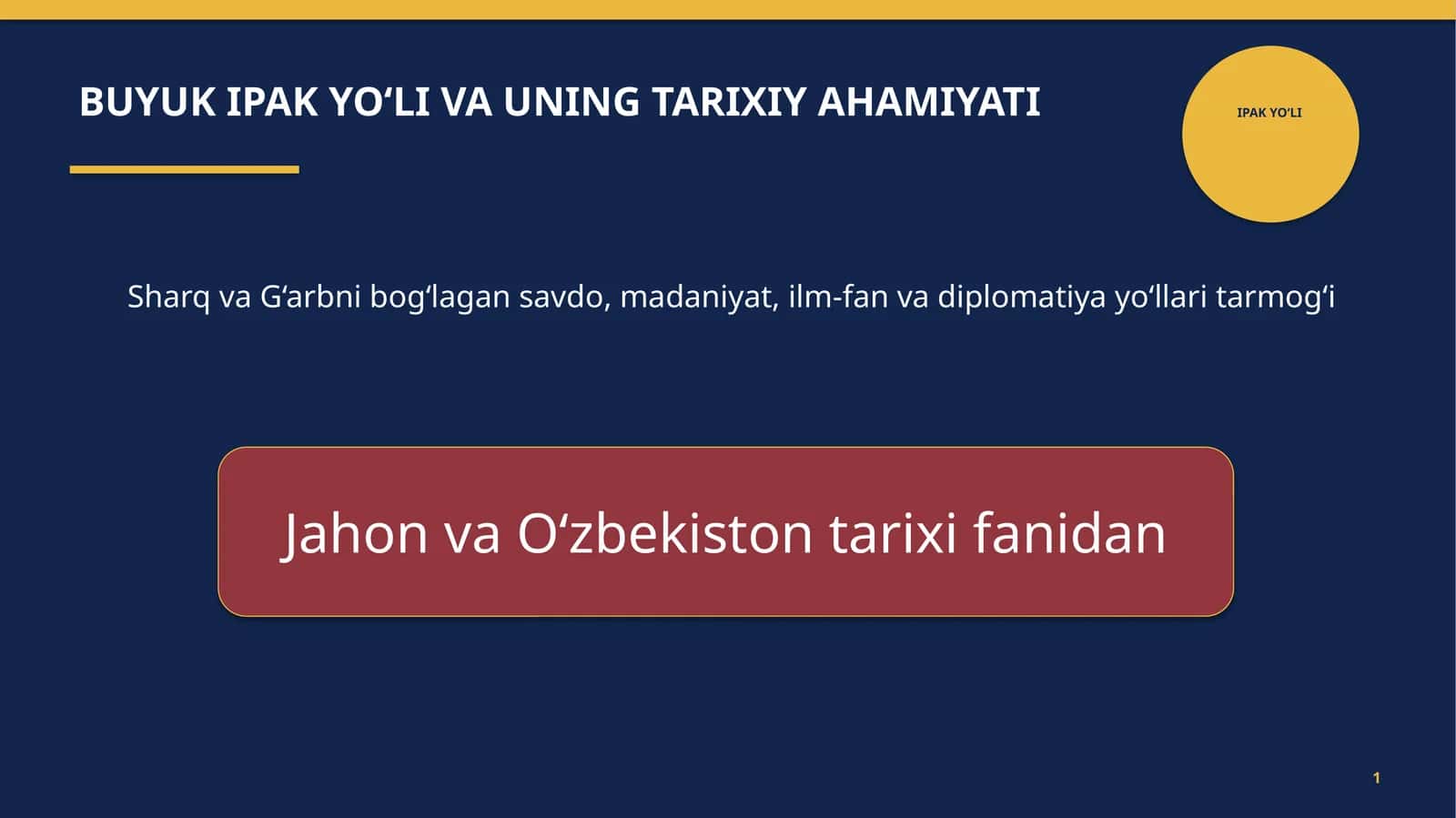 IPAK YO‘LI 1