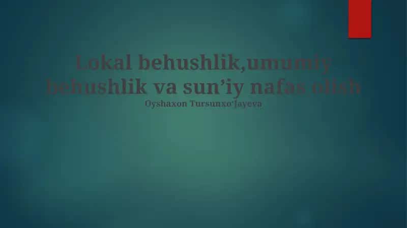 Sun'iy nafas olish usullari 1