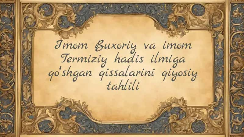 Imom Buxoriy va imom Termiziy qissalari tahlili 1
