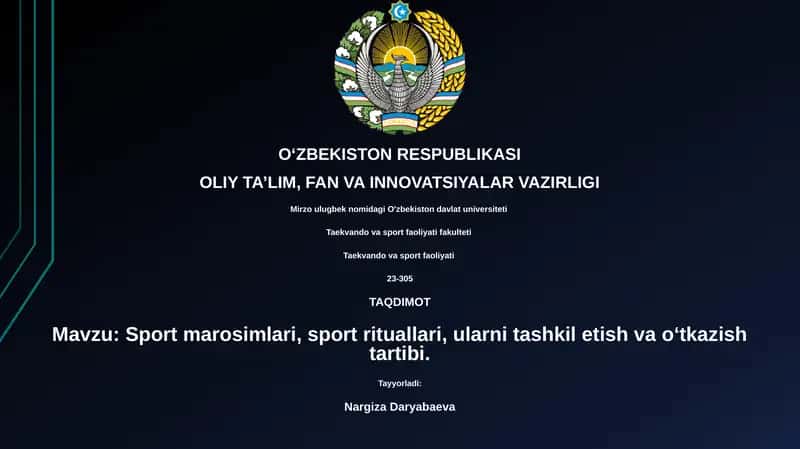 Sport tadbirlari tashkil etish asoslari 1