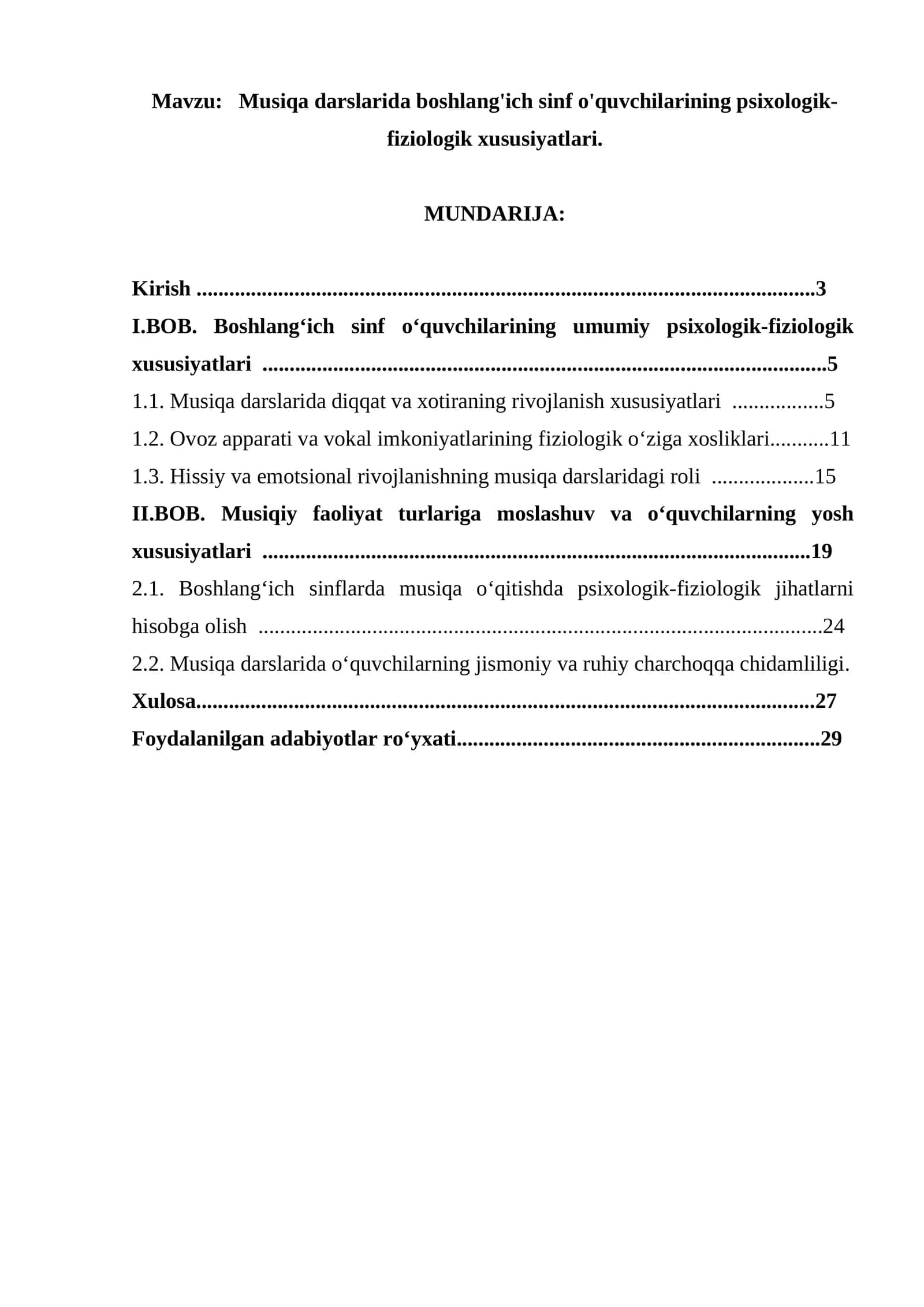 Musiqa darslarida boshlang'ich sinf o'quvchilarining psixologik-fiziologik xususiyatlari 1